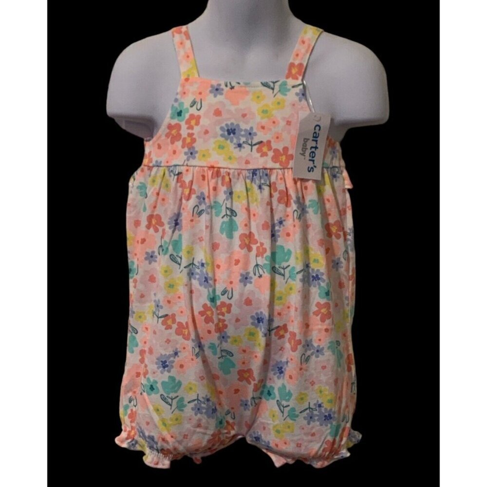 Carters Baby Girls Floral Pull On Shorts Romper Size 12M Multicolor 2 Items - Picture 7 of 16